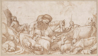 E 038
<br/>
Herders met vee en een pakpaard
<br/>
<em>Scorza, Sinibaldo (1589-1631) - toegeschreven aan</em>
